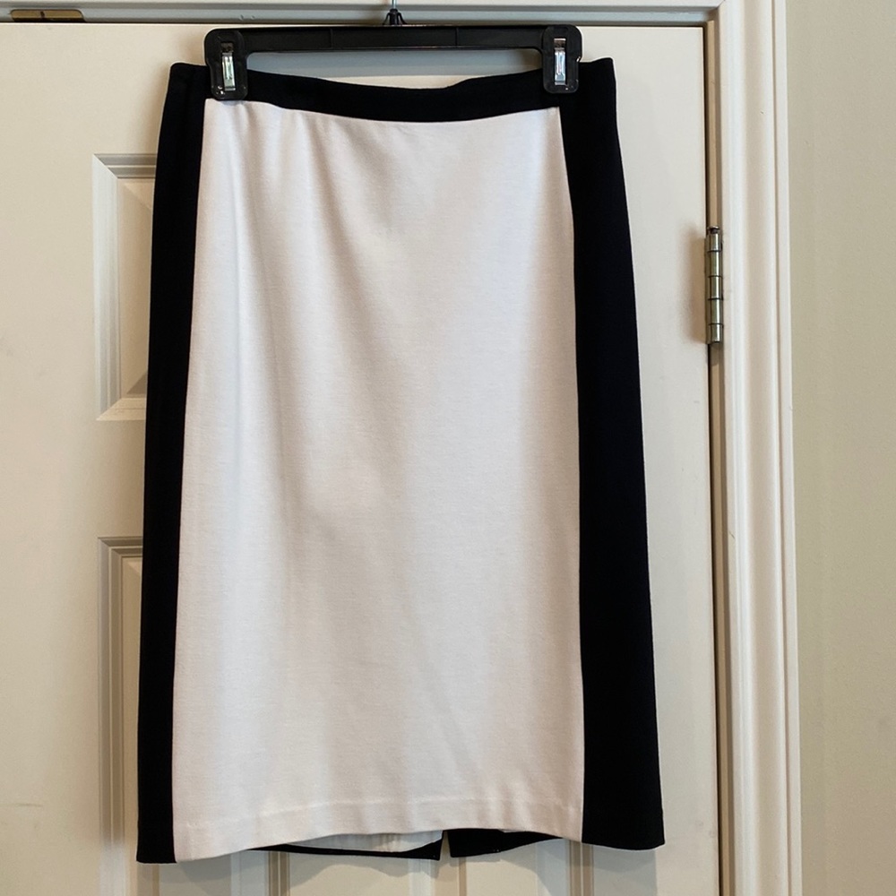 Talbots, black and white pencil skirt, size 2